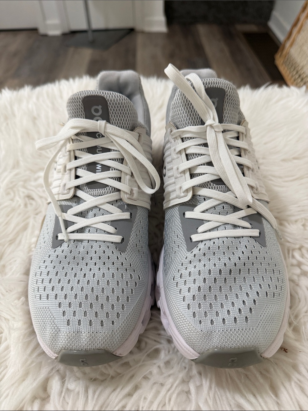 On Running Women's Light Grey Mesh Running Sneakers Size 8.5